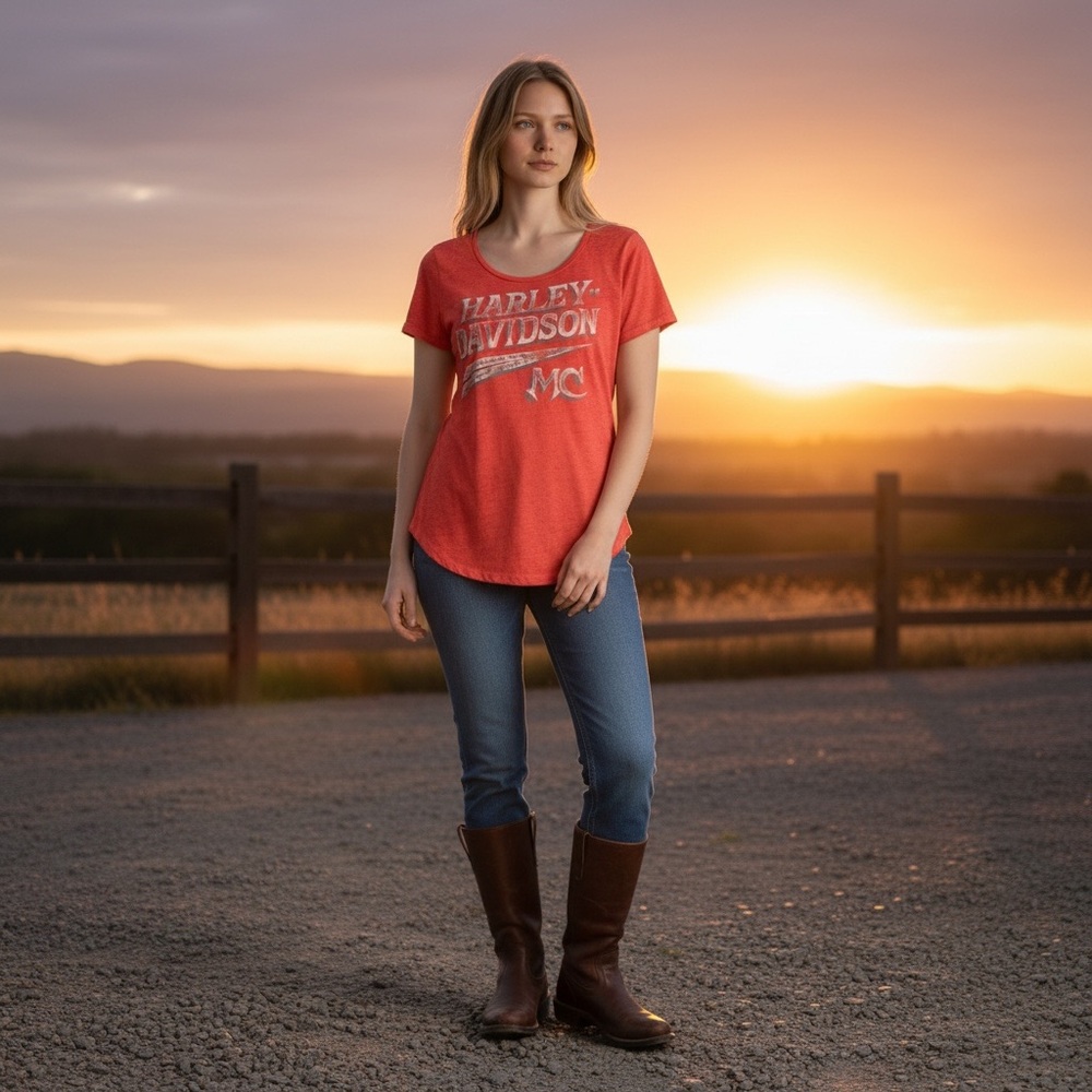 Harley-Davidson “Harley Davidson MC”Rhinestone Tee Size L Made in USA NWOT